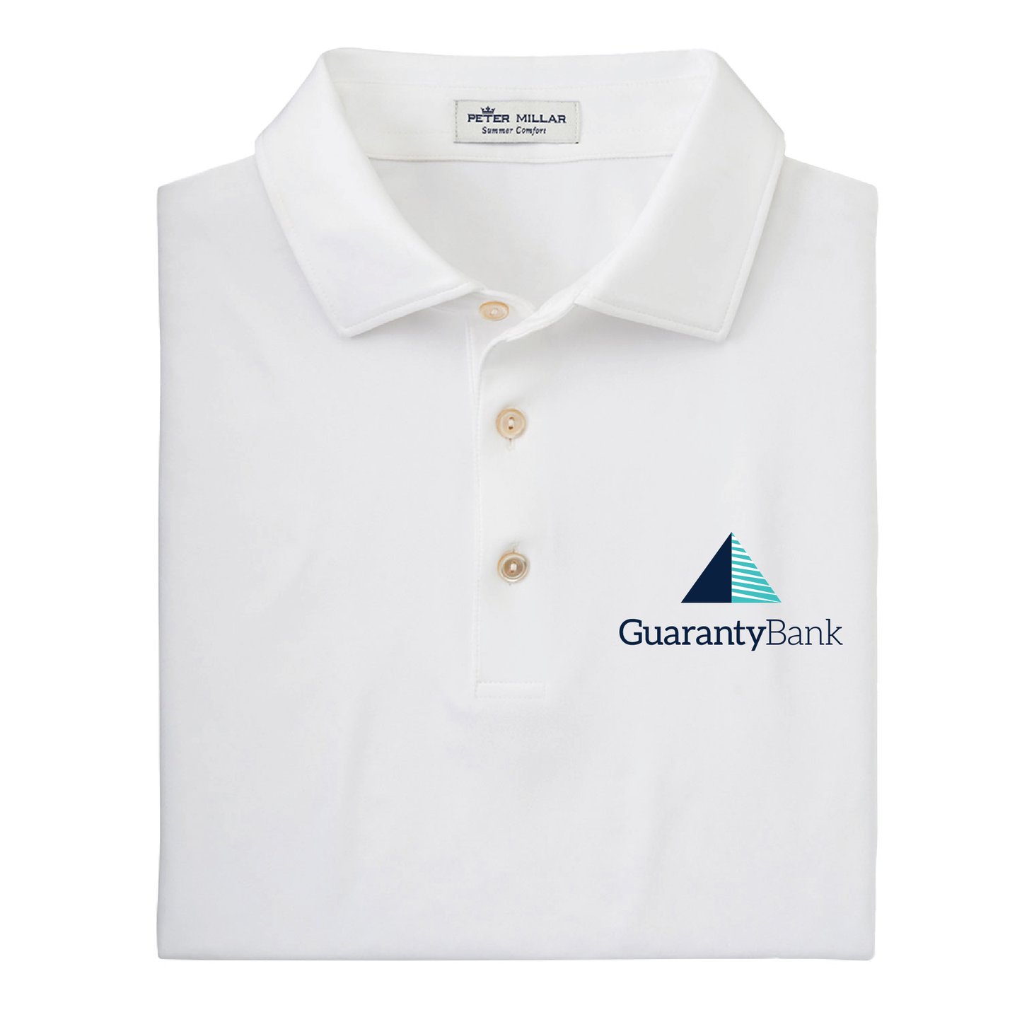 PM - Solid Performance Polo - Self Collar - White