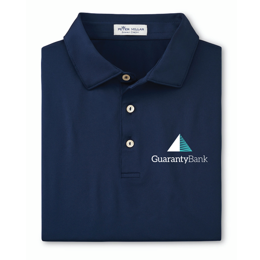 PM - Solid Performance Polo - Self Collar - Navy